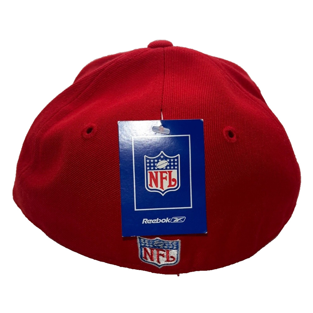 Kansas City Chiefs Reebok Flat Bill Fitted Hat Size 7 1/4 Vintage Deadstock - Picture 4 of 7